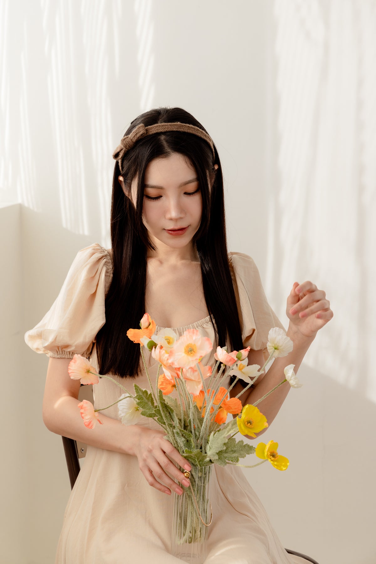梨花瑪雅💕甜美女孩毛線蝴蝶結髮箍秋冬經典百搭 (現貨+預購) 韓國連線