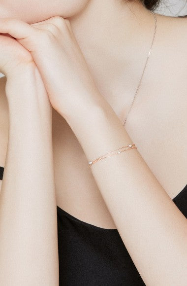 🆕新品上架【梨花娘】IU代言💖J.ESTINA LALA J|Seoul Lumière 首爾微光雙層鋯石手鍊💖(2色)