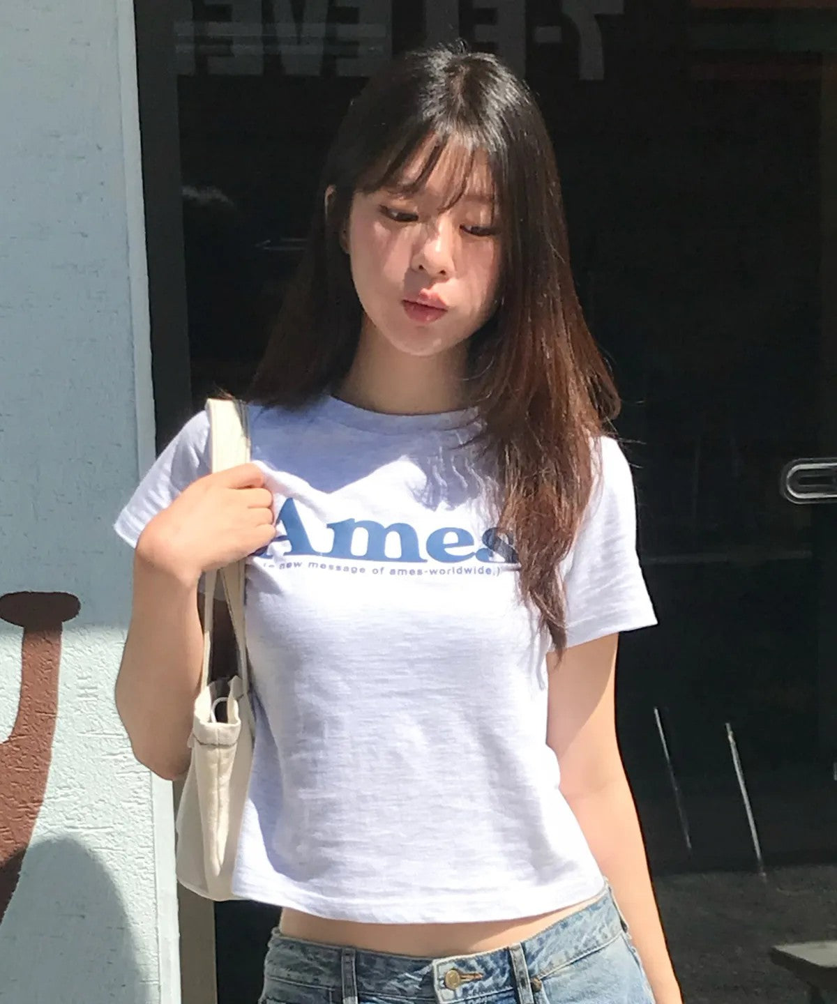 💜新品上架【梨花娘】韓系極簡字母Logo修身短T|Ames顯瘦氣質百搭上衣、情侶穿搭(S~L)10色