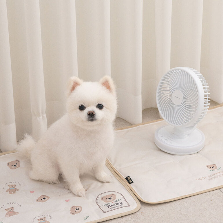 韓國BAILEY💖【梨花娘總代理】夏日必備涼爽親膚降溫舒適防水滿版小熊寵物冰涼墊(3尺寸)