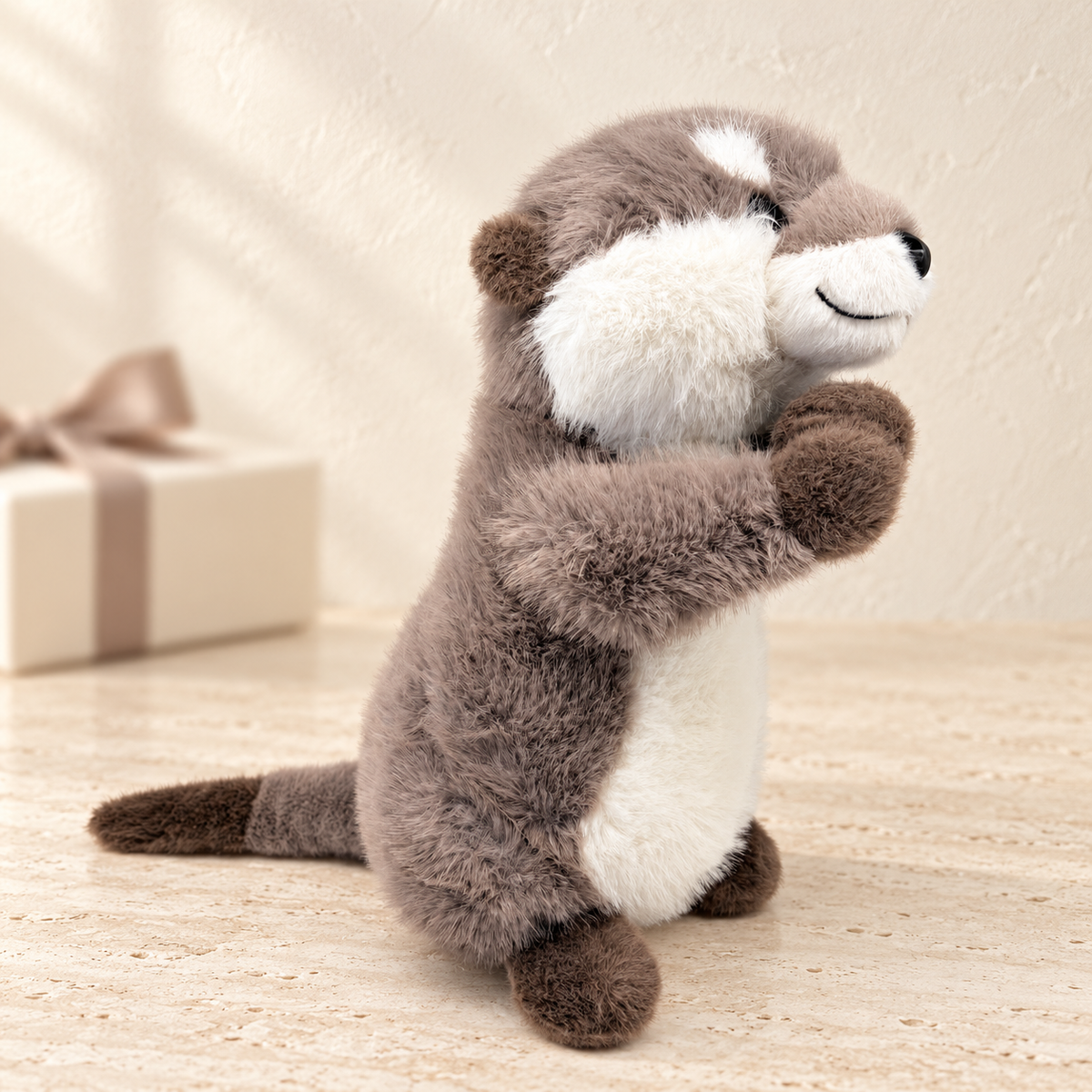 🎁新品上架【梨花娘】柔軟療癒水獺陪伴睡眠玩具🦦|磁吸抱抱手・2尺寸・可自行搭配服飾
