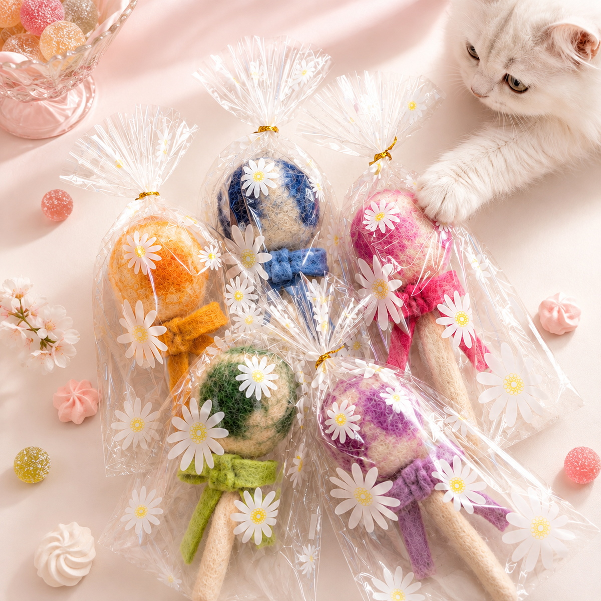 💝新品上架【梨花娘總代理】| LIHUA MAYA 獨家設計貓咪專屬精品高級貓薄荷+木天蓼雙薄荷棒棒糖|純羊毛手工玩具・SGS多項安全檢驗