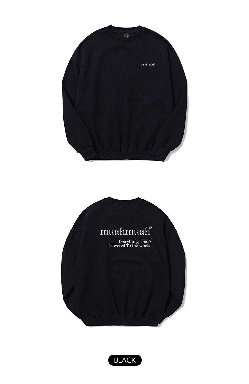 🩷韓國暢銷品牌MUAHMUAH 背後字母品牌英文棉質休閒長袖衫(2色)