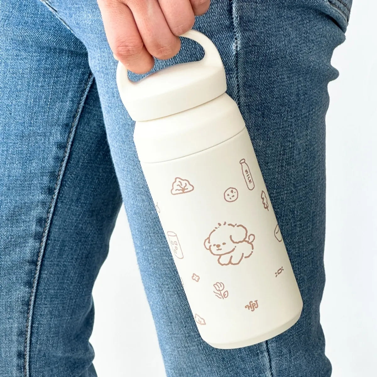 🆕新品上架【梨花娘】🐾韓國品牌 호빵아지|萌寵插畫手提保溫瓶 350ml