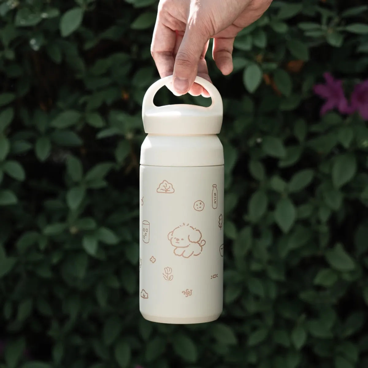 🆕新品上架【梨花娘】🐾韓國品牌 호빵아지|萌寵插畫手提保溫瓶 350ml
