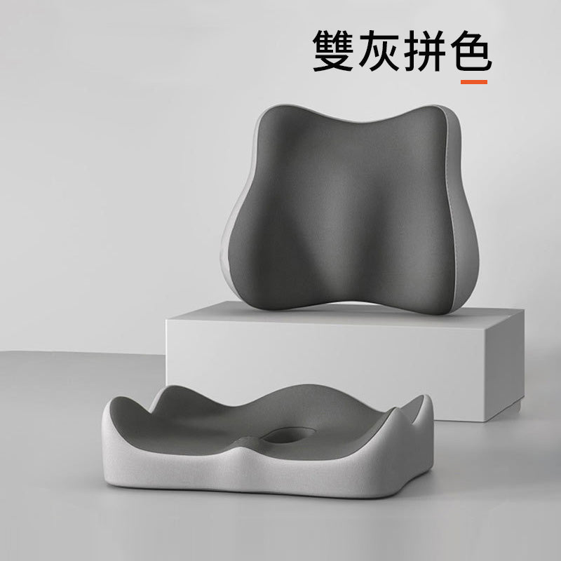 🆕新品上架【梨花瑪雅】 辦公久坐尾椎減壓記憶棉，美臀、護腰放鬆透氣靠背撞色美感椅墊(8色)