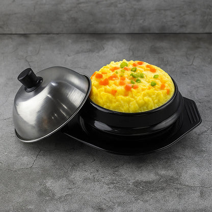 🆕新品上架【梨花娘】韓國廚神白種元推薦款🧑‍🍳不銹鋼蓋+陶製蒸蛋鍋+托盤三件組💖韓國連線