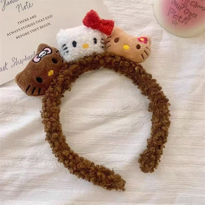 🆕新品上架【梨花瑪雅】🐱秋冬新款可愛蝴蝶結小貓頭絨毛洗臉髮箍(2色)