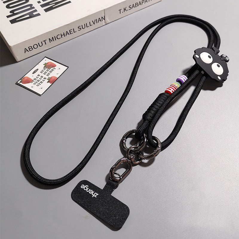 新品上架【梨花瑪雅】💖超療癒可愛隨身守護煤球小怪獸可調節手機吊繩💕