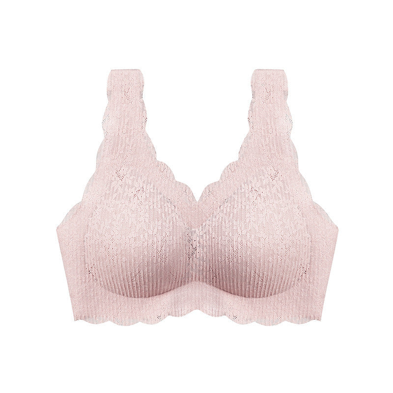 🆕新品上架💖【梨花瑪雅】百褶蕾絲泡泡性感聚攏無鋼圈乳膠女無痕薄款舒適瑜伽睡眠內衣👙(7色)寵愛自己