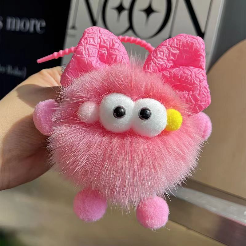 🆕新品上架💖【梨花瑪雅】💕超萌超Q超柔超療癒狐狸毛小煤球掛飾💖💖