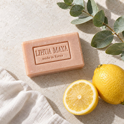 🌿新品上架 【LIHUA MAYA】｜🍋檸檬 × 澳洲尤加利精油洗衣手工皂・韓國製造｜衣物手洗／局部污漬清潔85g