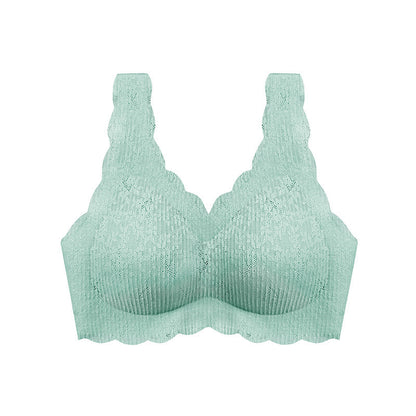 🆕新品上架💖【梨花瑪雅】百褶蕾絲泡泡性感聚攏無鋼圈乳膠女無痕薄款舒適瑜伽睡眠內衣👙(7色)寵愛自己