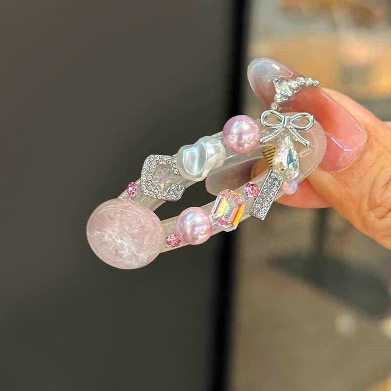🆕新品上架【梨花瑪雅】奢華閃耀氣質滿鑽精緻水晶髮夾一對兩入禮盒裝💕