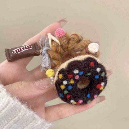 🆕新品上架【梨花瑪雅】(｡♥‿♥｡)甜心🍪毛線電話線不傷髮餅乾髮圈(5色) 韓國連線