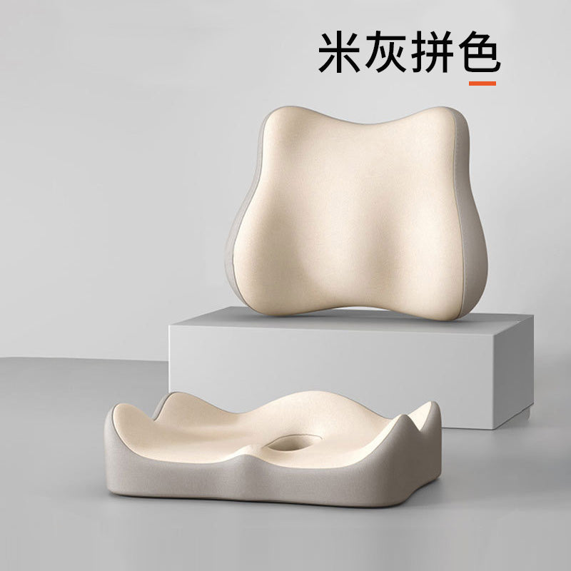 🆕新品上架【梨花瑪雅】 辦公久坐尾椎減壓記憶棉，美臀、護腰放鬆透氣靠背撞色美感椅墊(8色)