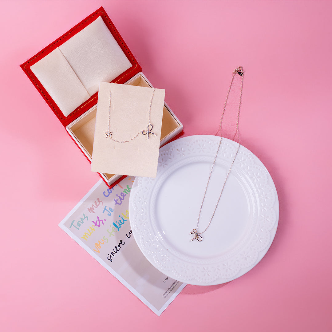 💖新品上架【梨花瑪雅】實拍選品925純銀精緻氣質蝴蝶結項鍊˚.🎀༘⋆