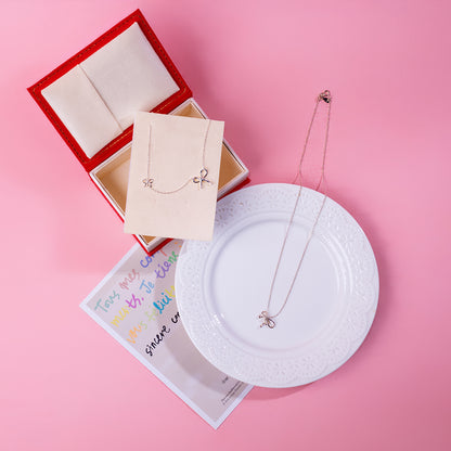 💖新品上架【梨花瑪雅】實拍選品925純銀精緻氣質蝴蝶結項鍊˚.🎀༘⋆
