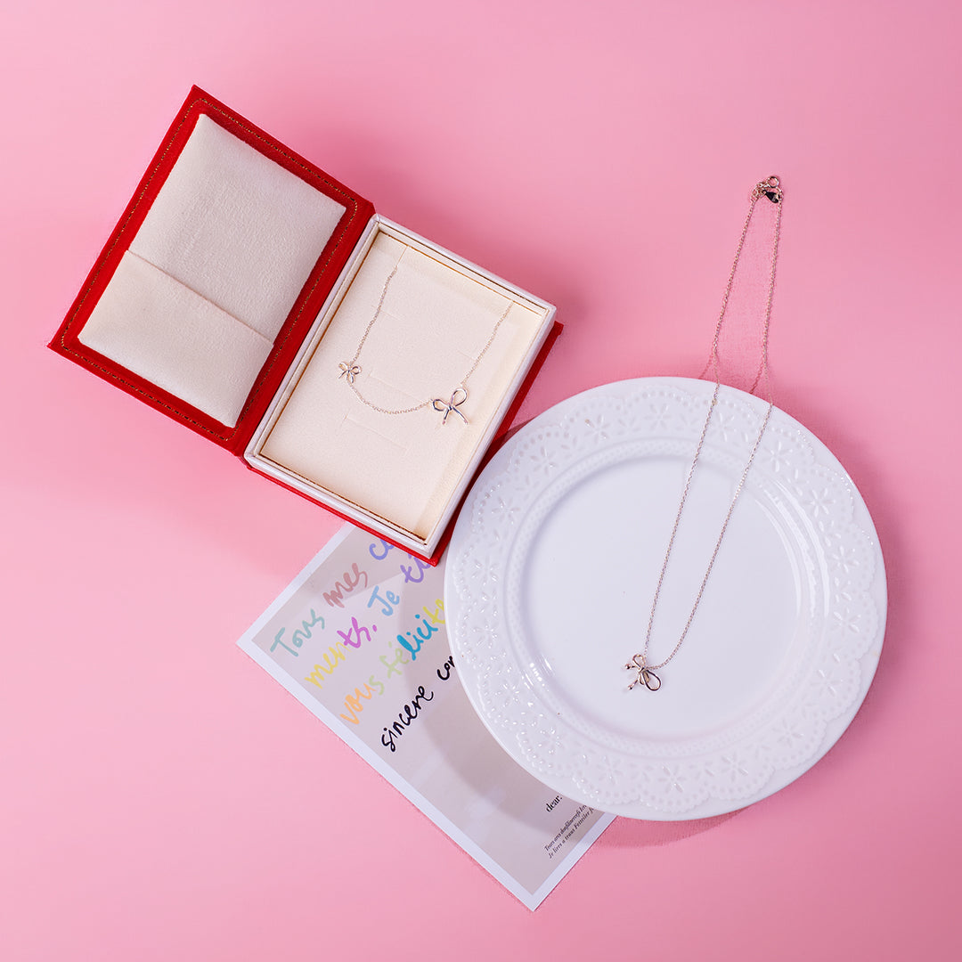 💖新品上架【梨花瑪雅】實拍選品925純銀精緻氣質蝴蝶結項鍊˚.🎀༘⋆