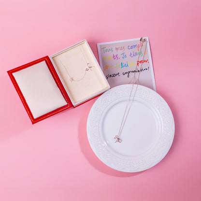 💖新品上架【梨花瑪雅】實拍選品925純銀精緻氣質蝴蝶結項鍊˚.🎀༘⋆