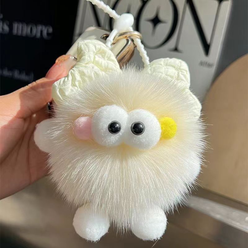 🆕新品上架💖【梨花瑪雅】💕超萌超Q超柔超療癒狐狸毛小煤球掛飾💖💖