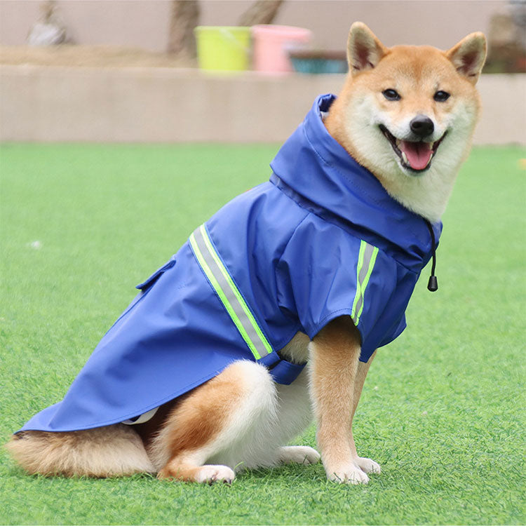 😍新品上架 【梨花娘】柴犬主人必備風雨無阻🌀橘色安全反光條寵物雨衣(S~5XL)