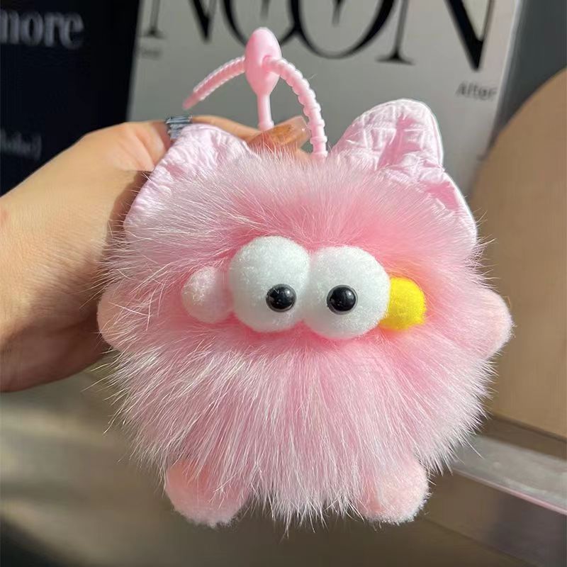 🆕新品上架💖【梨花瑪雅】💕超萌超Q超柔超療癒狐狸毛小煤球掛飾💖💖