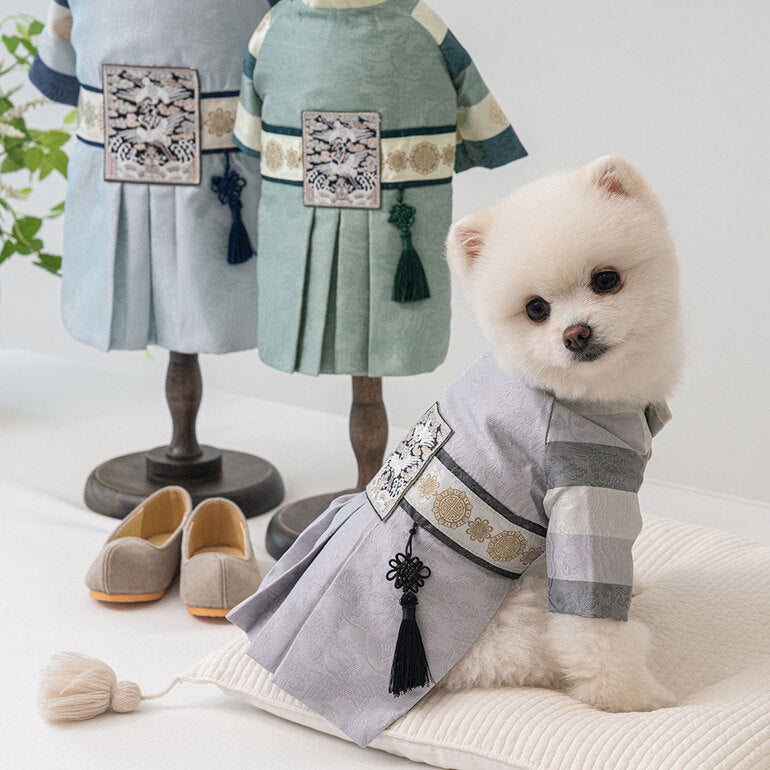 韓國新品上架【梨花娘總代理】🐾BAILEY 🐶秋冬新品 皇室尊貴刺繡流蘇寵物韓服(4色)