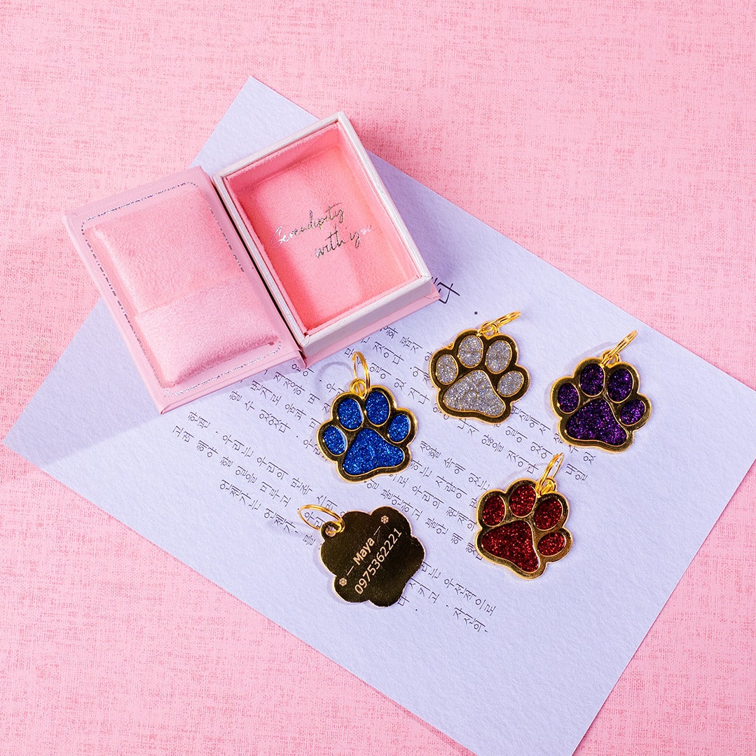 🆕新品上架【梨花瑪雅】🐶防走丟毛孩禮物免費刻印寵物專屬狗爪吊牌(訂製時間約7天左右)(4色)💕