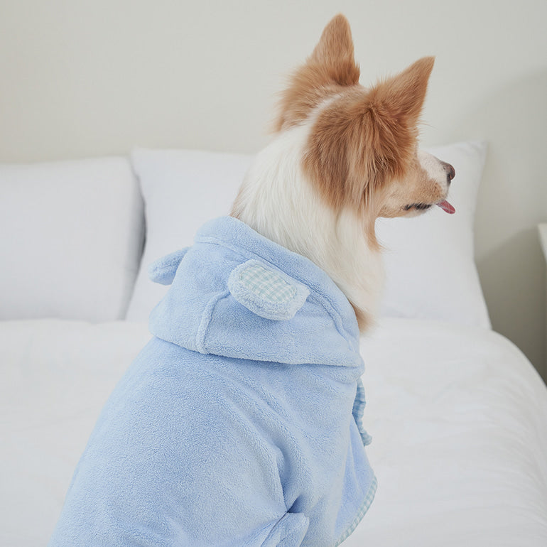 韓國新品上架【梨花娘總代理】🐾BAILEY 🐶秋冬新品 貓犬寵物耳朵造型專用吸水力強寵物浴巾(3色)