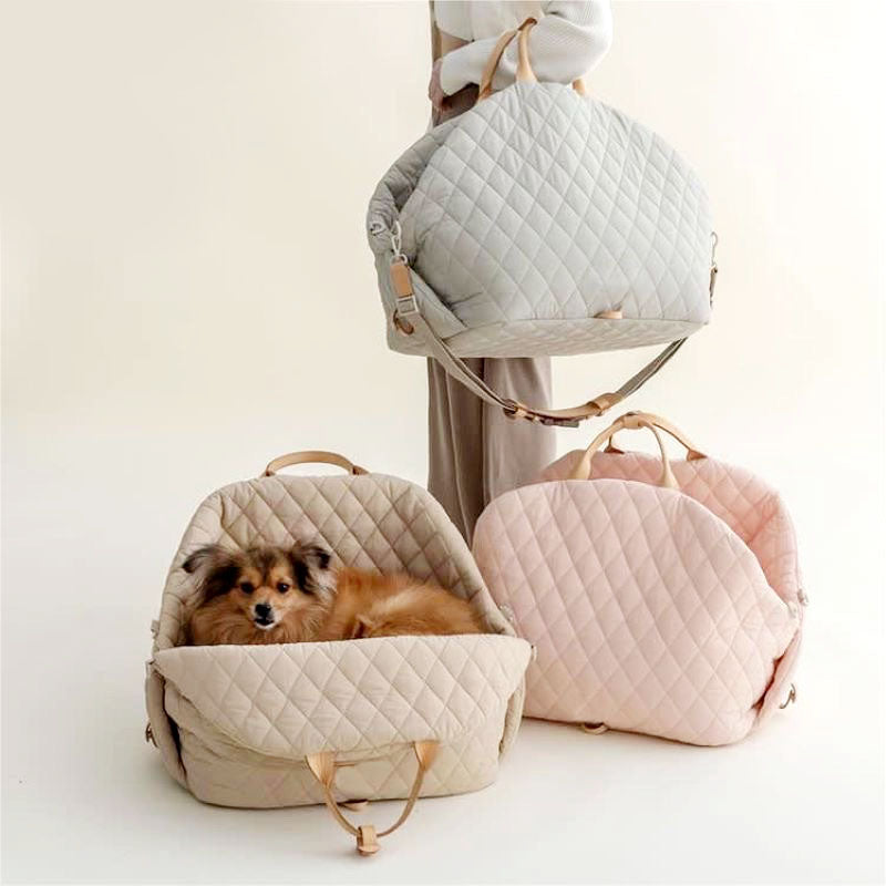 🆕新品上架【梨花瑪雅】🐶🐱便攜外出可折疊貓狗經典格紋手提斜背車座三用包💕預購