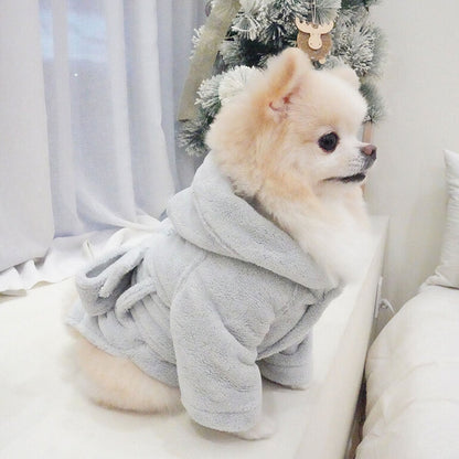 韓國新品上架【梨花娘總代理】🐾BAILEY 🐶秋冬新品 貓犬寵物專用吸水力強前釦連帽浴袍(2色)
