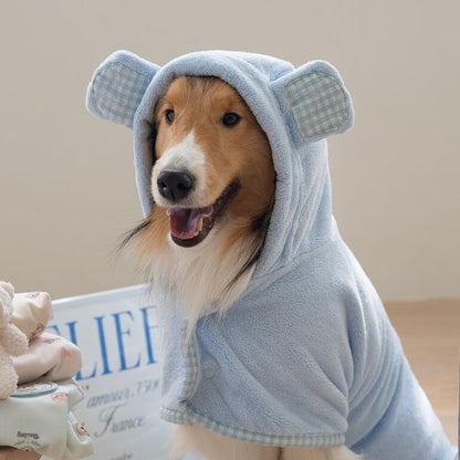 韓國新品上架【梨花娘總代理】🐾BAILEY 🐶秋冬新品 貓犬寵物耳朵造型專用吸水力強寵物浴巾(3色)