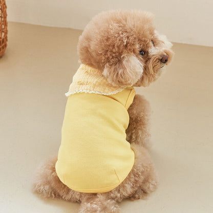韓國新品上架【梨花娘總代理】🐾BAILEY 🐶秋冬新品 韓系溫小公主格子領蕾絲邊刺繡寵物服飾(3色)