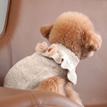 韓國新品上架【梨花娘總代理】🐾BAILEY 🐶秋冬新品 柔軟蝴蝶荷葉邊高領針織寵物服飾(3色)