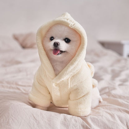 韓國新品上架【梨花娘總代理】🐾BAILEY 🐶秋冬新品 貓犬寵物專用吸水力強前釦連帽浴袍(2色)