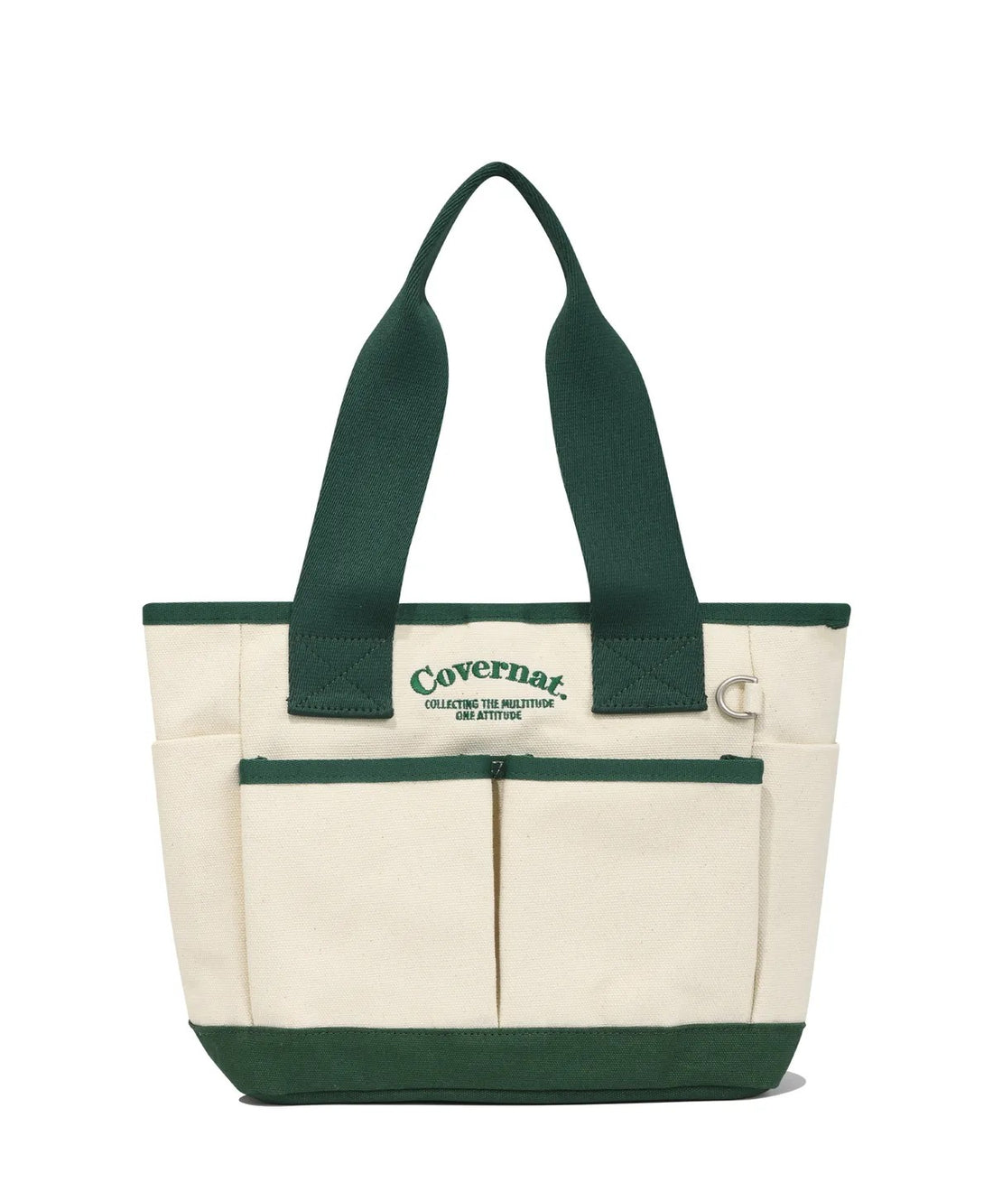 💕新品上架【梨花娘】韓國COVERNAT Arch Logo Canvas Tote Bag Navy厚實手提帆布包(2色)