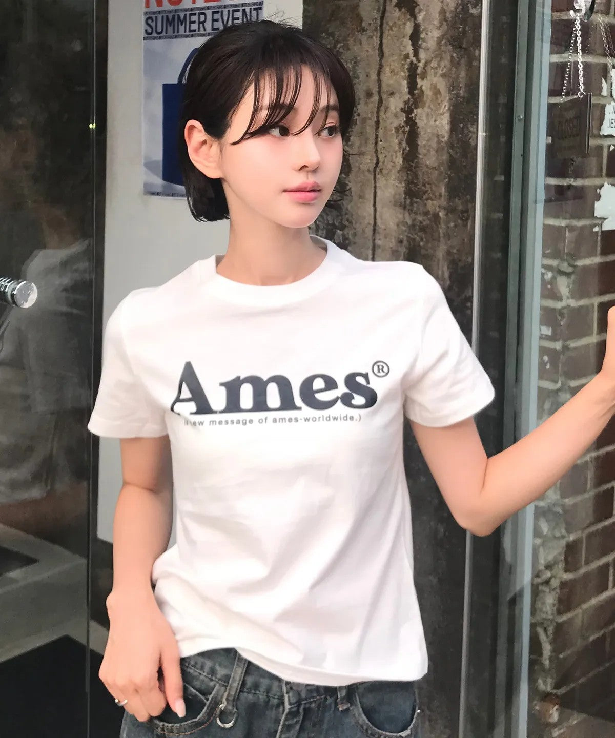 💜新品上架【梨花娘】韓系極簡字母Logo修身短T｜Ames顯瘦氣質百搭上衣、情侶穿搭(S~L)10色