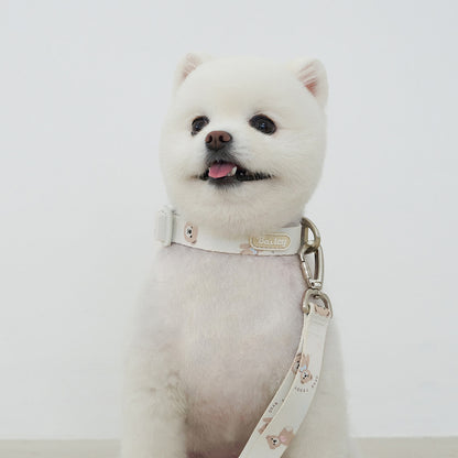 韓國新品上架【梨花娘總代理】🐾BAILEY 🐶秋冬新品 馬卡龍柔軟色系小熊圖案簡易款寵物項圈(3色)