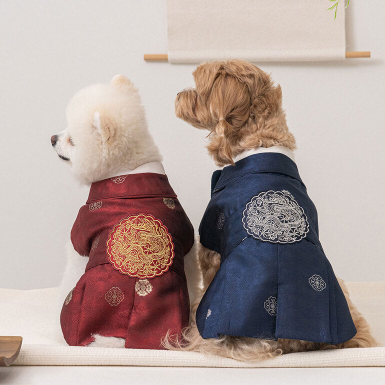 韓國新品上架【梨花娘總代理】🐾BAILEY 🐶秋冬新品 尊貴刺繡皇室龍袍寵物韓服(2色)