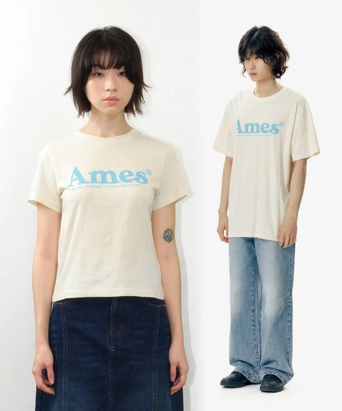 💜新品上架【梨花娘】韓系極簡字母Logo修身短T｜Ames顯瘦氣質百搭上衣、情侶穿搭(S~L)10色