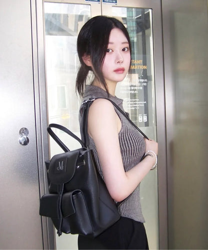 🆕新品上架💖【梨花娘】韓國品牌 Muscent 暢銷迷你後輕盈束口後背包輕盈束口款/真皮兩款(男女通用)