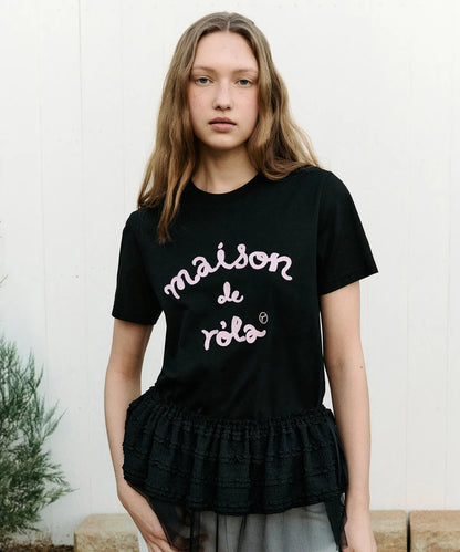 💖韓國暢銷品牌ROLAROLA🆕新品上架 張員瑛同款立體刺繡英文短袖T恤(6色)