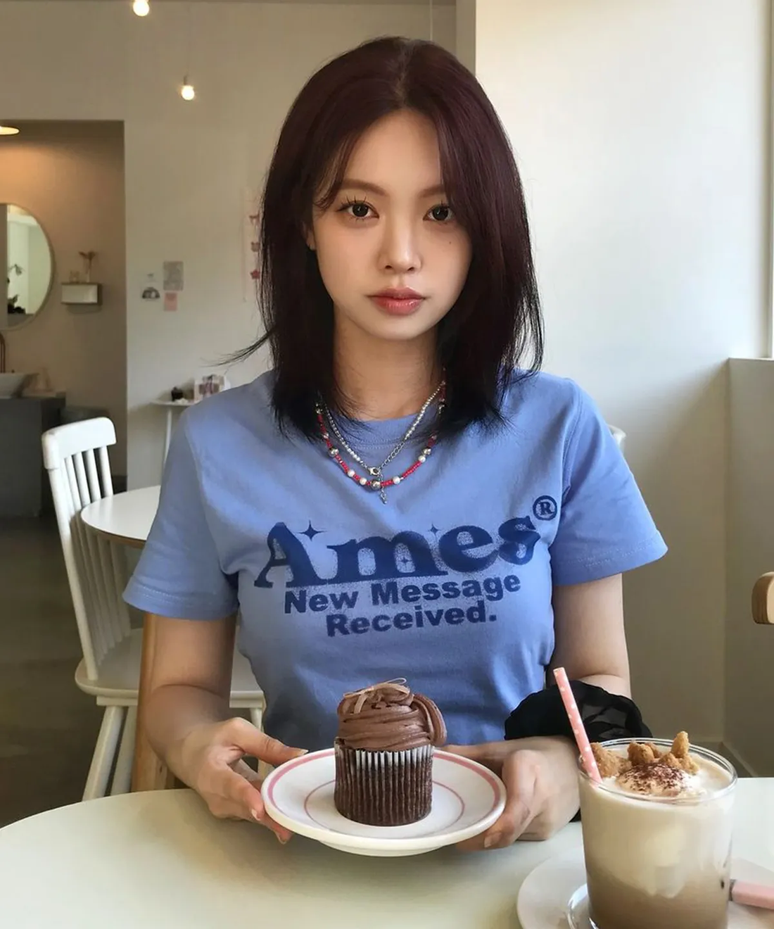 💖韓國暢銷品牌AMES-WORLDWIDE🆕新品上架 美式復古修身圓弧下擺短版 T-shirt(5色)