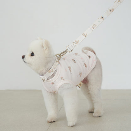 韓國新品上架【梨花娘總代理】🐾BAILEY 🐶秋冬新品 馬卡龍柔軟色系小熊圖案寵物牽繩(3色)