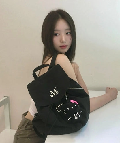 🆕新品上架💖【梨花娘】韓國品牌 Muscent 暢銷迷你後輕盈束口後背包輕盈束口款/真皮兩款(男女通用)