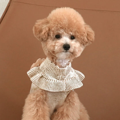 韓國新品上架【梨花娘總代理】🐾BAILEY 🐶秋冬新品 柔軟蝴蝶荷葉邊高領針織寵物服飾(3色)