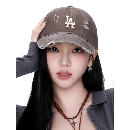 🔥新品上架 【梨花娘】💖洋基明星同款破損老舊設計棒球帽(3色)💖韓國連線