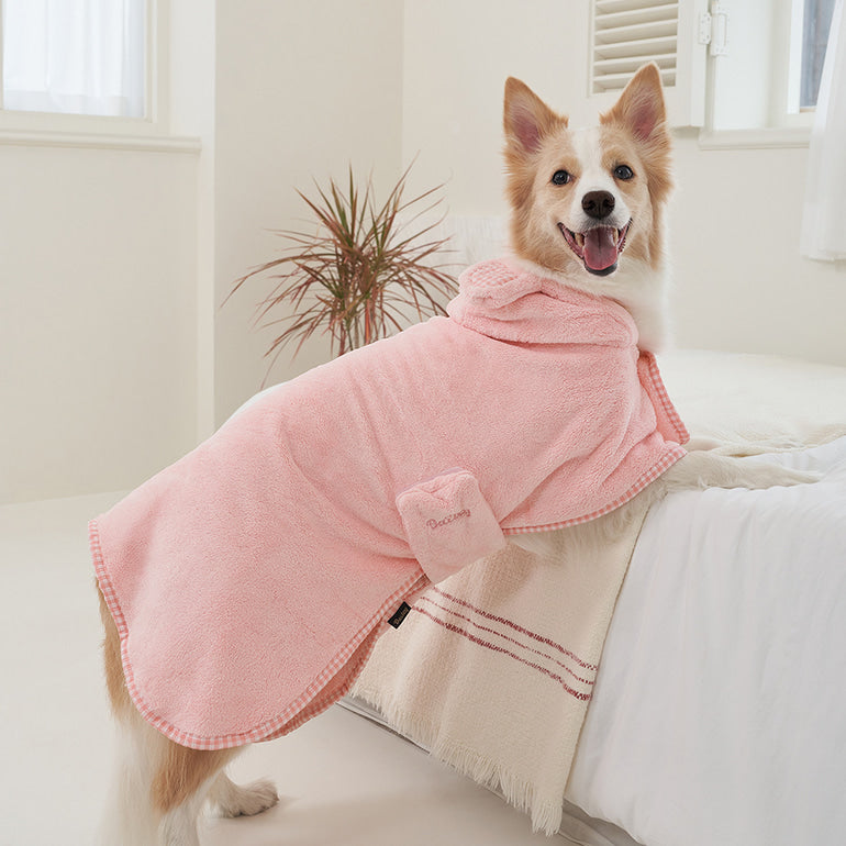 韓國新品上架【梨花娘總代理】🐾BAILEY 🐶秋冬新品 貓犬寵物耳朵造型專用吸水力強寵物浴巾(3色)