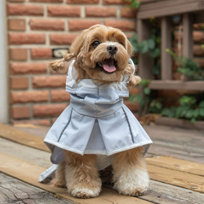 韓國🐾BAILEY💧【梨花娘總代理】新品上架💕貼心可透明帽沿輕薄防水安全反光設計寵物雨衣(3色)